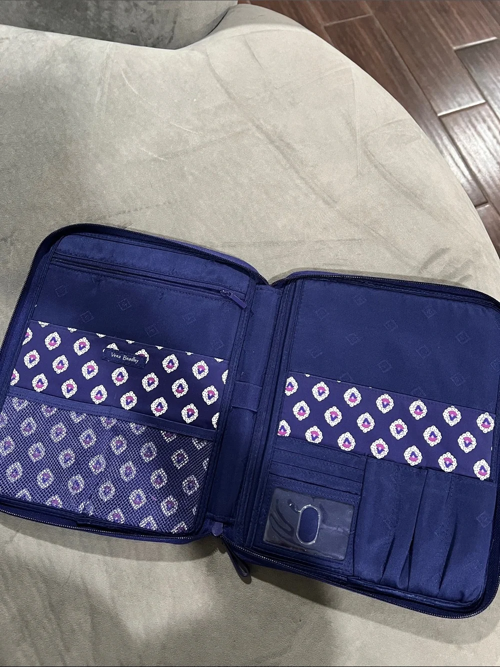 Vera Bradley Purple Floral Quilted tablet Sleeve with Blue Accents